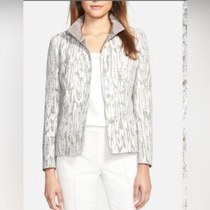 Lafayette 148 New York Laryn jacquard snap button blazer size 10